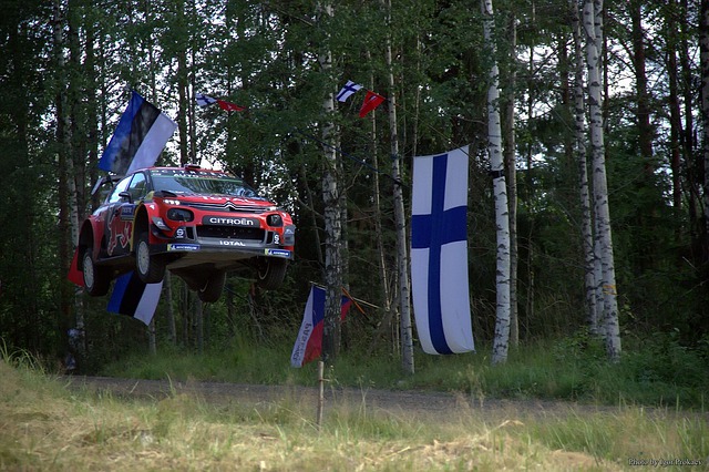 wrc rally car flying
